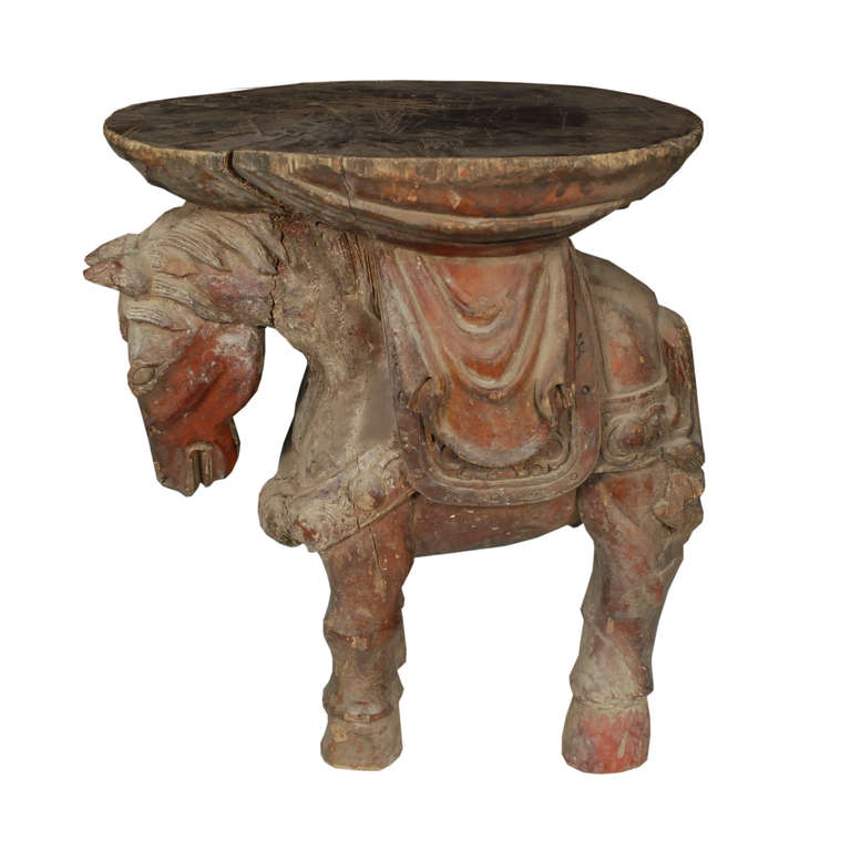 Early 20th Century Chinese Carved Horse Stool 1