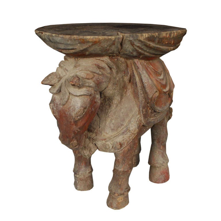 Early 20th Century Chinese Carved Horse Stool In Excellent Condition In Chicago, IL