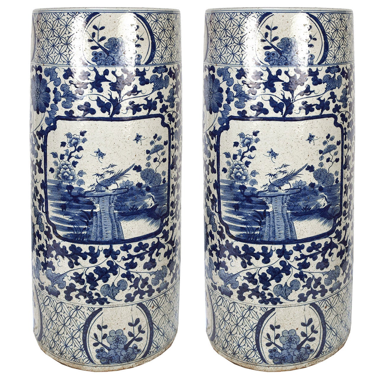 Chinese Blue and White Umbrella Containers