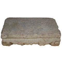 19th Century Chinese Carved Limestone Pedestal