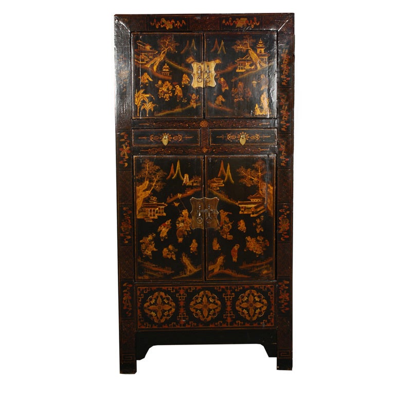 19th Century Chinese Painted Cabinet