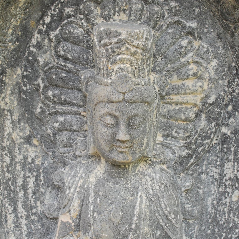Chinese Double-Sided Stele with Buddhas