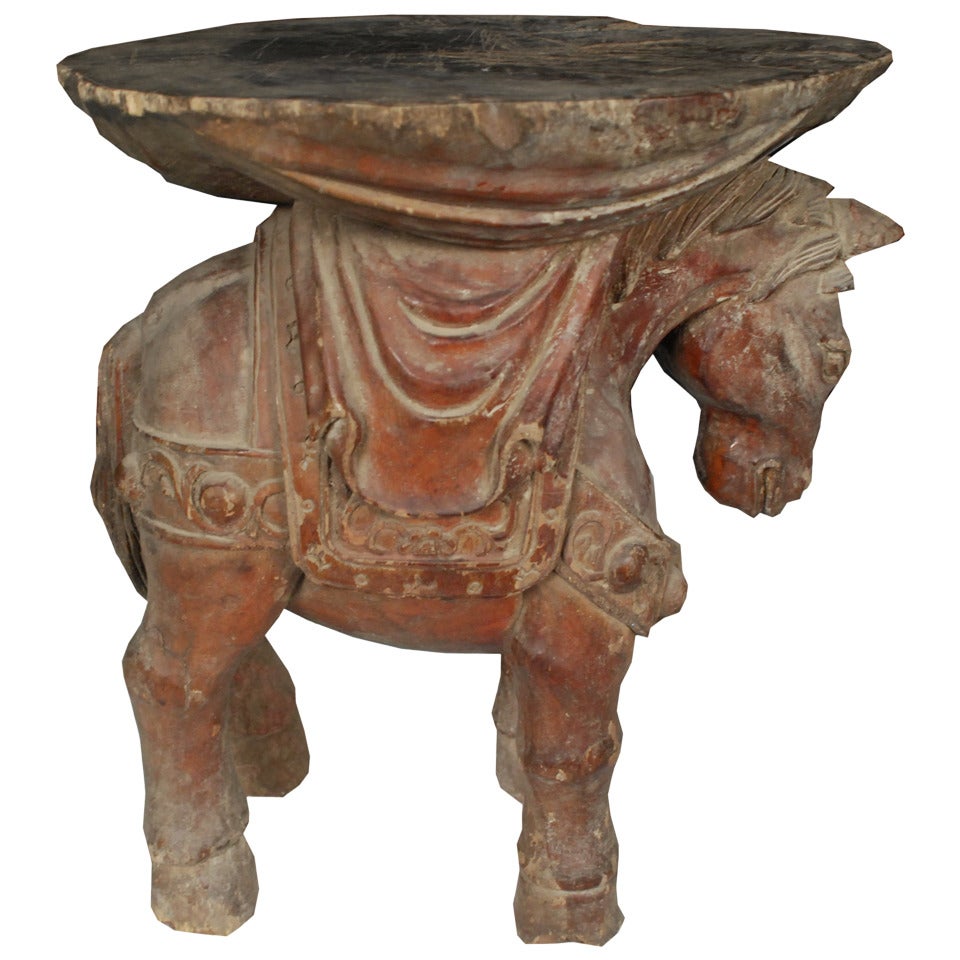 Early 20th Century Chinese Carved Horse Stool
