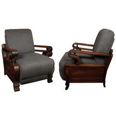 Pair of Rosewood Chinese Deco Chairs