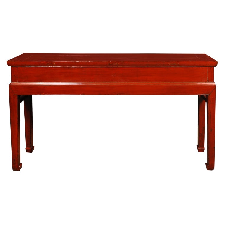 Early 20th Century Chinese Red Lacquered Altar Table 2