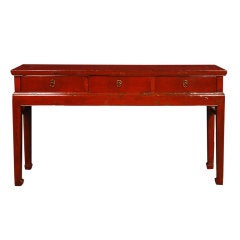Early 20th Century Chinese Red Lacquered Altar Table