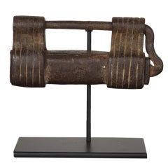 Early 20th Century Chinese Provincial Lock on Stand 2