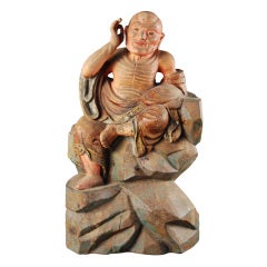 Early 20th Century Chinese Carved Luohan Figure
