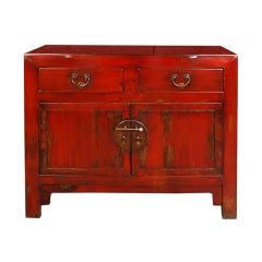 19th Century Chinese Red Lacquered Chest