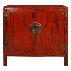 Antique 19th Century Chinese Red Lacquer Chest