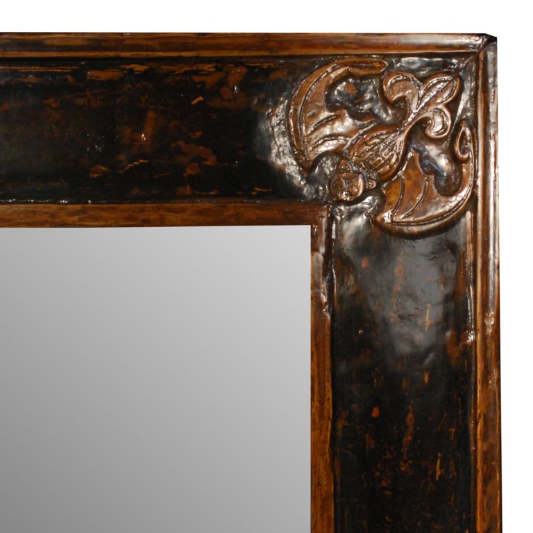 19th Century Chinese Monumental Wu Fu Frame with Mirror