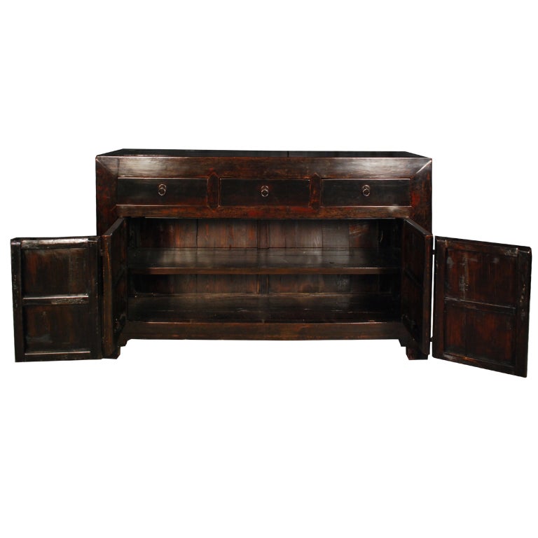 19th Century Chinese Square Corner Coffer In Excellent Condition In Chicago, IL