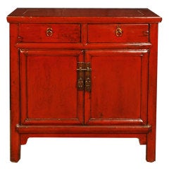 Antique 19th Century Chinese Red Lacquered Chest