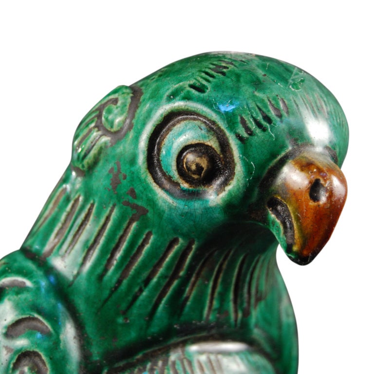 Pair of Large Parrot Incense Burners