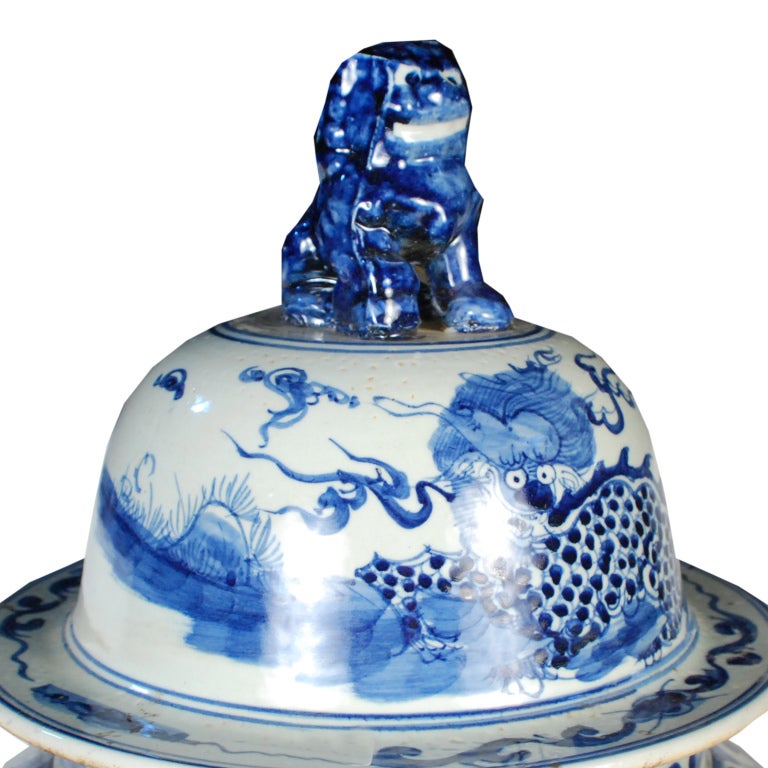 20th Century Chinese Blue and White Ginger Jar 1