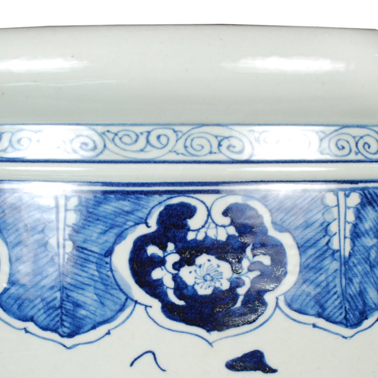 Porcelain Chinese Blue and White Fish Bowl