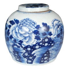 Blue and White Floral Ginger Jar