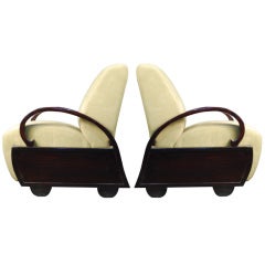 Pair of Chinese Deco Club Chairs 12