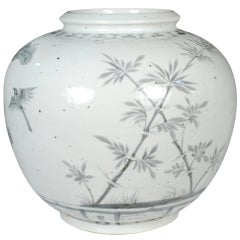 20th Century Chinese Porcelain Bamboo Painted Urn