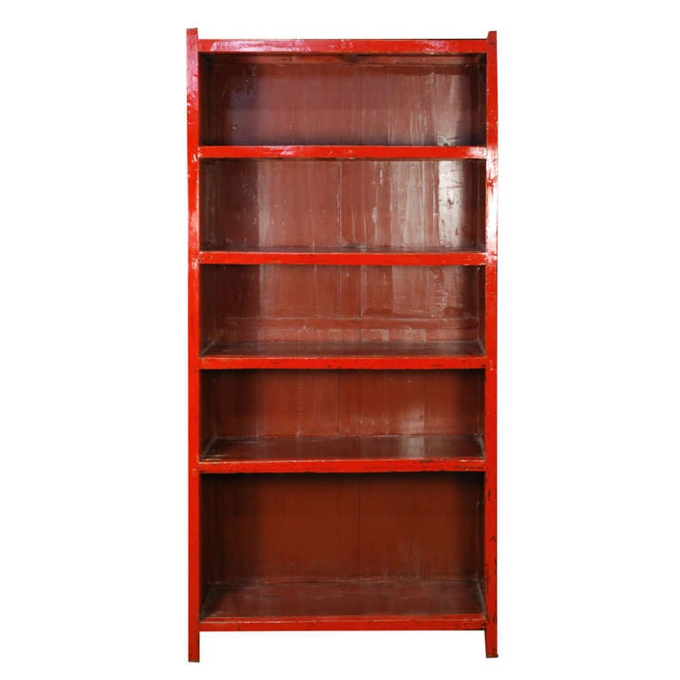 A pair of bookshelfs from c. 1850 in Northern China. These bookshelfs are made of lacquered elmwood and have five sections. 

Pagoda Red Collection # BJC077