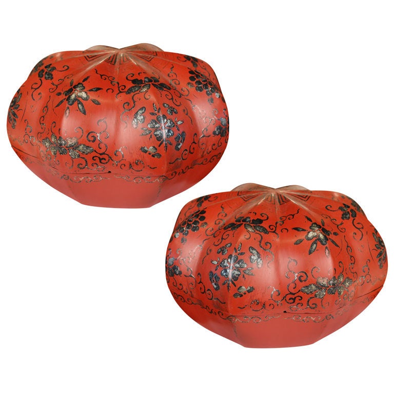 Pair of Early 20th Century Chinese Gourd Boxes