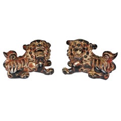 Antique Pair of Early 20th Century Chinese Fu Dogs