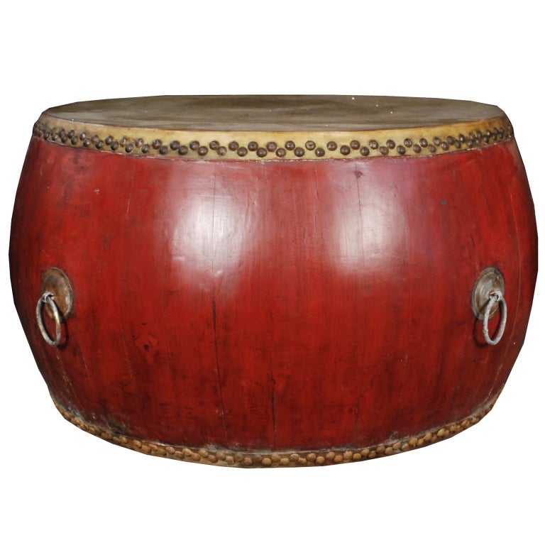 Early 20th Century Chinese Opera Drum