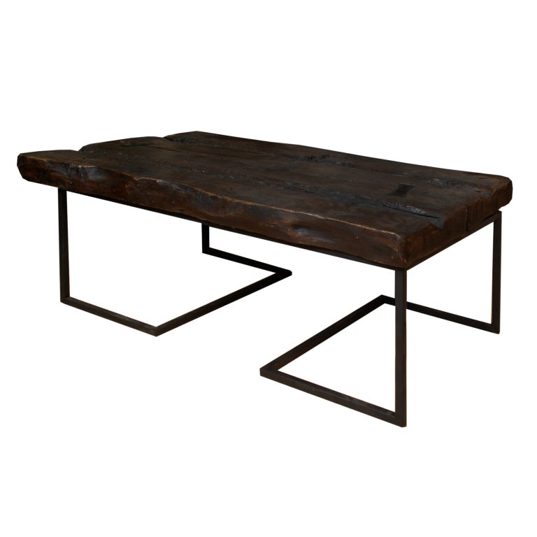 A 20th century Chinese low table made with 18th century reclaimed elmwood timbers with steel butterflies, and simple steel base.

Pagoda Red Collection #:  HC001


Keywords:  Table, low, coffee, cocktail