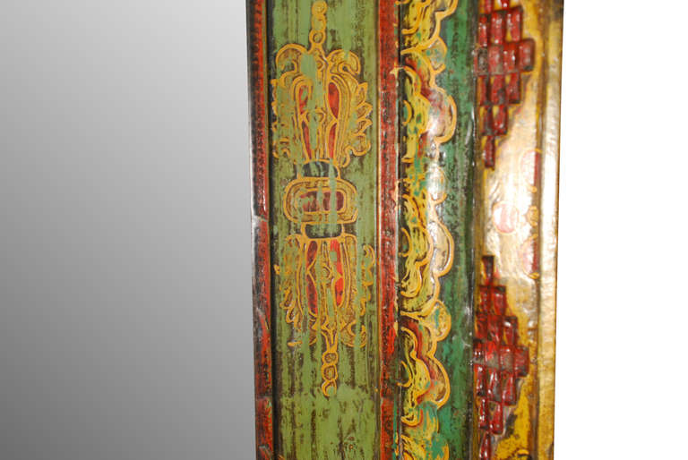 Pine Monumental Painted Chinese Mirror