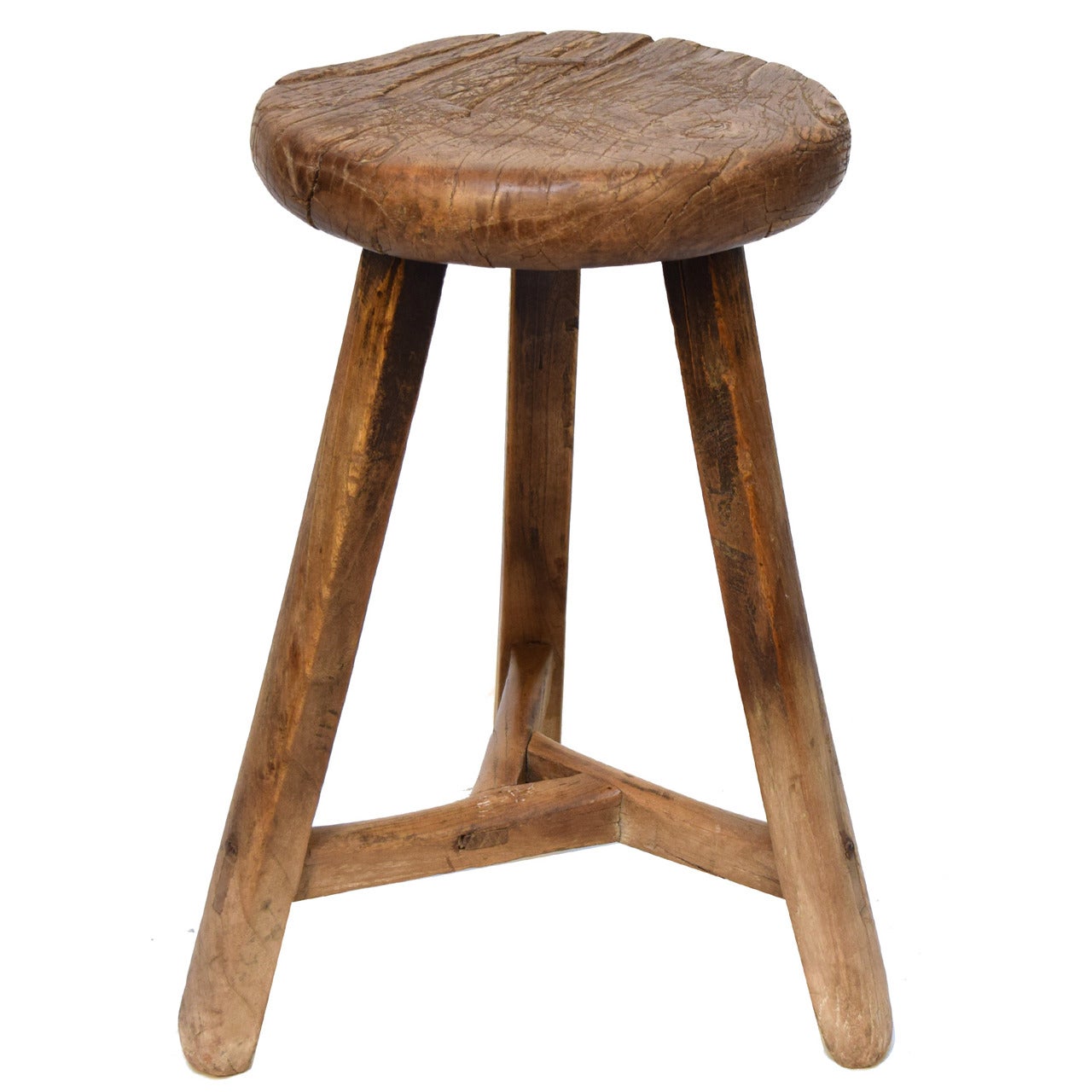 19th Century Chinese Round Three Leg Stool