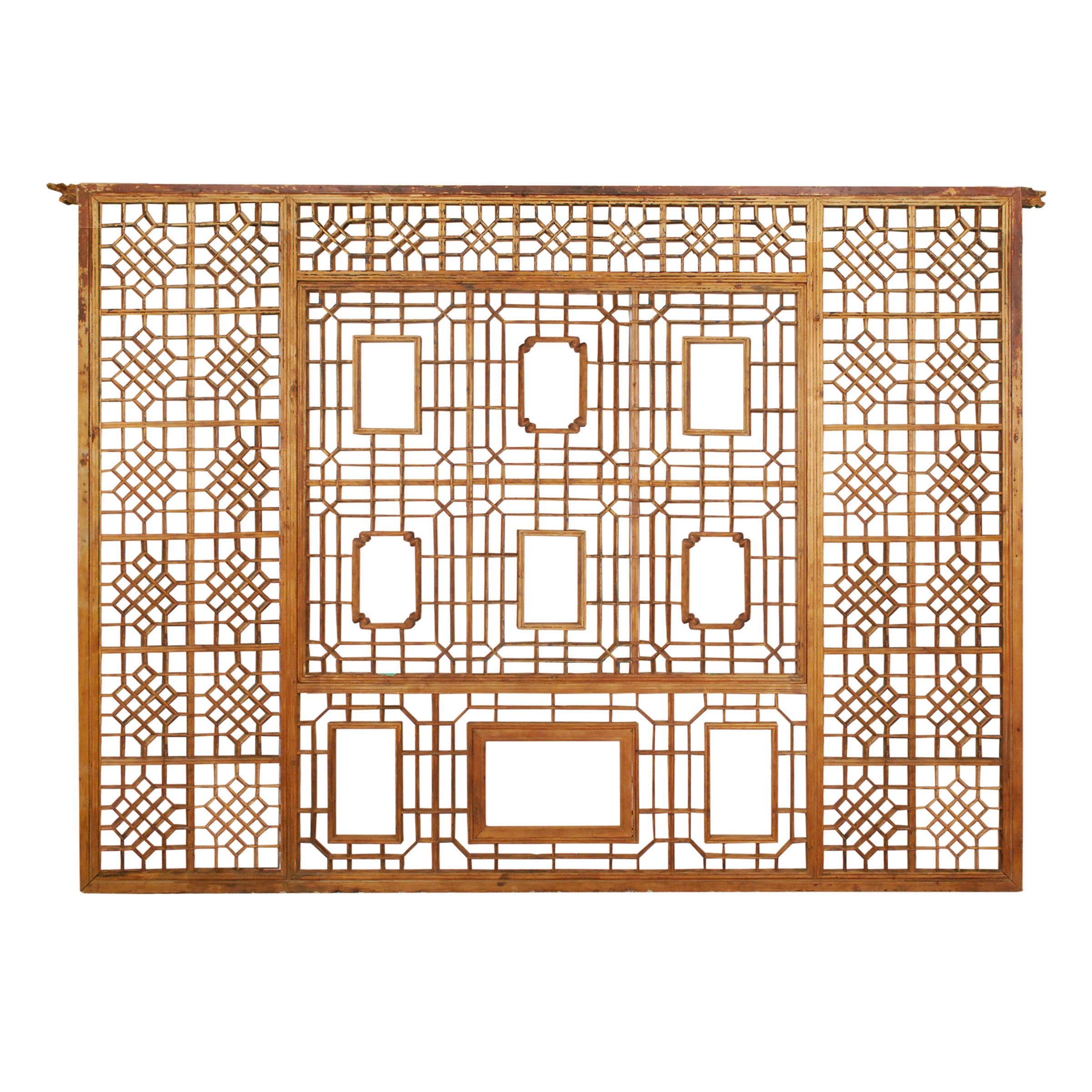 A Grand Early 20th Century Chinese Lattice Panel