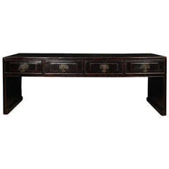 Early 20th Century Chinese Four-Drawer Low Ribbon Table