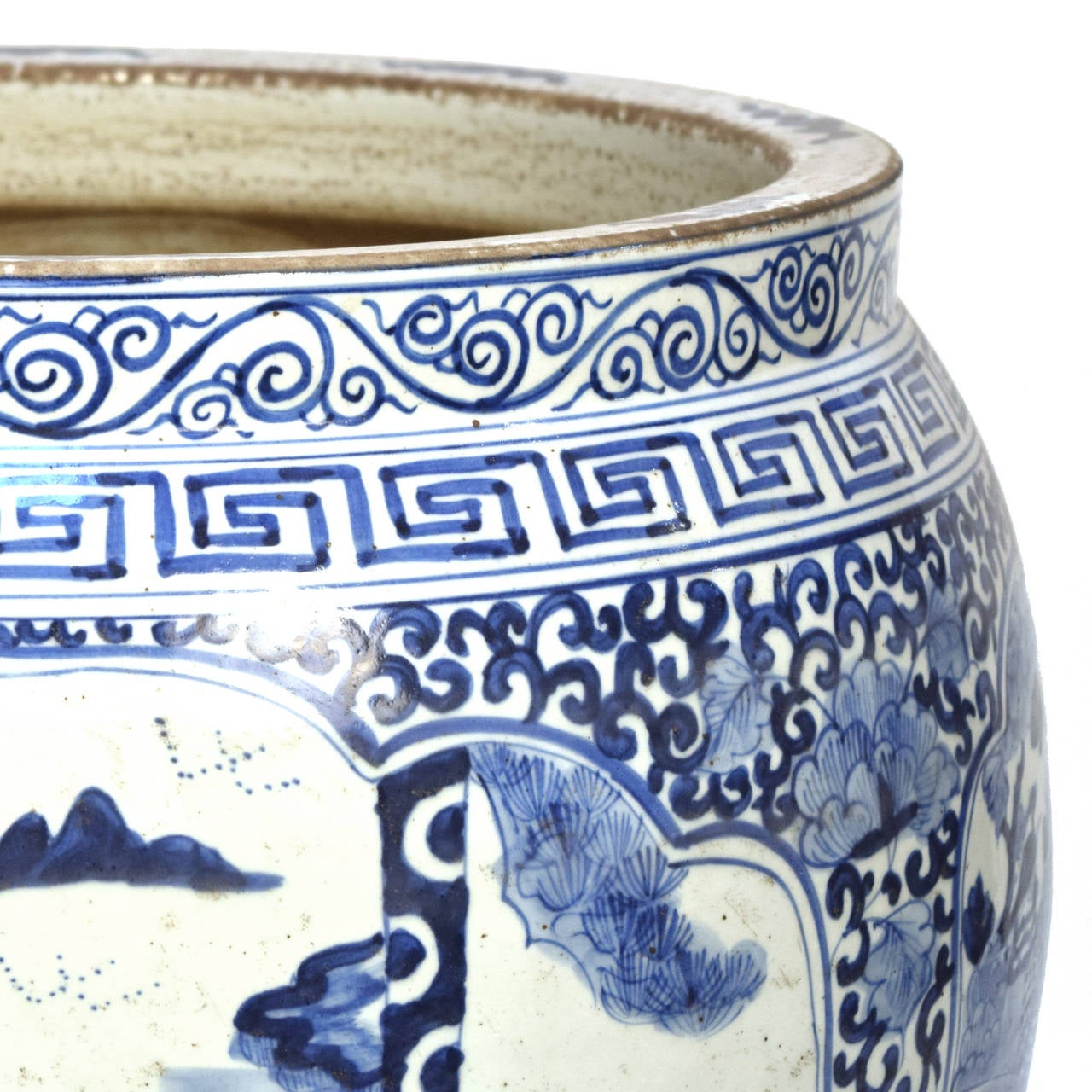 Ming Blue and White Chinese Fish Bowl