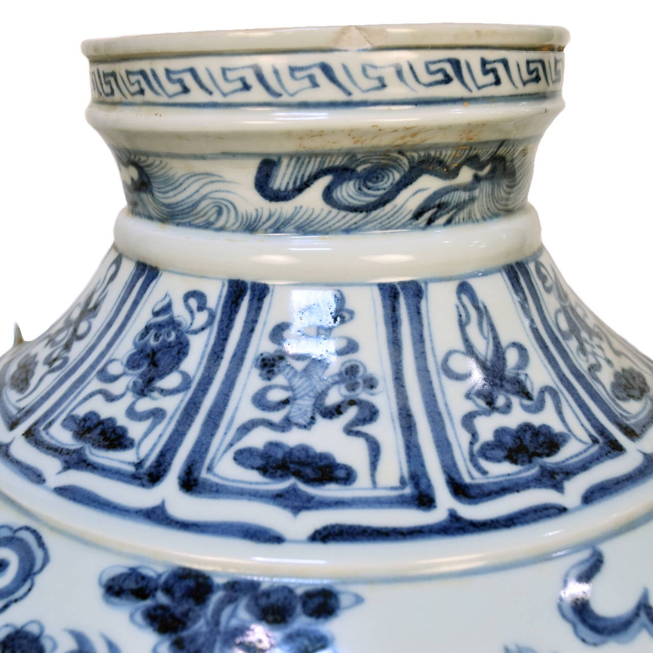 Porcelain Ming Style Blue and White Vase