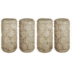 Antique Set of Four Early 19th Century Chinese Cloud Columns