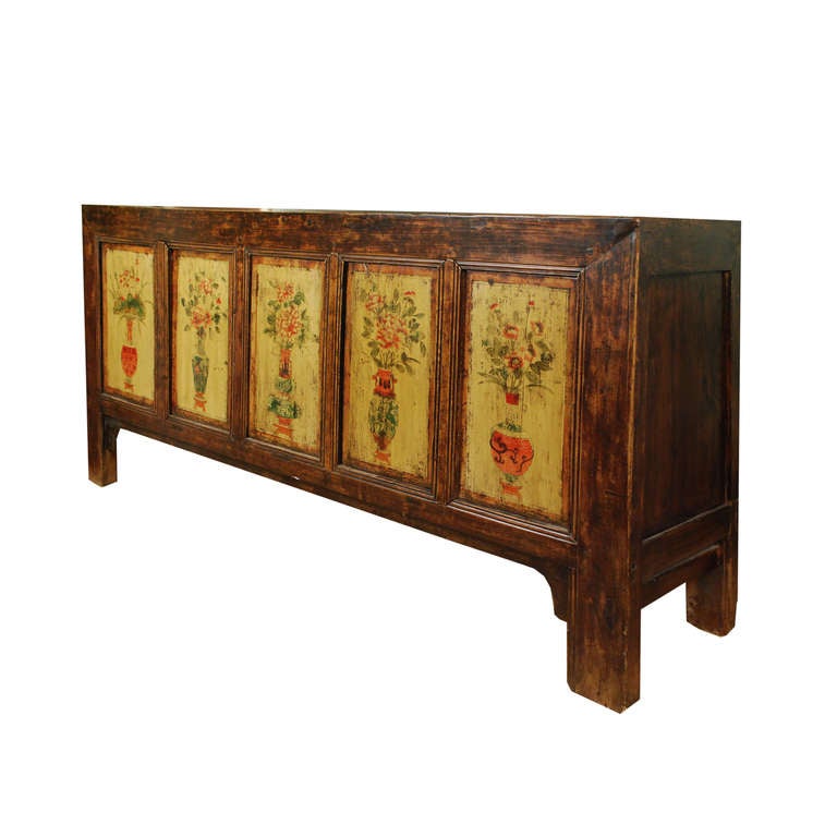 19th Century Mongolian Painted Coffer In Excellent Condition In Chicago, IL