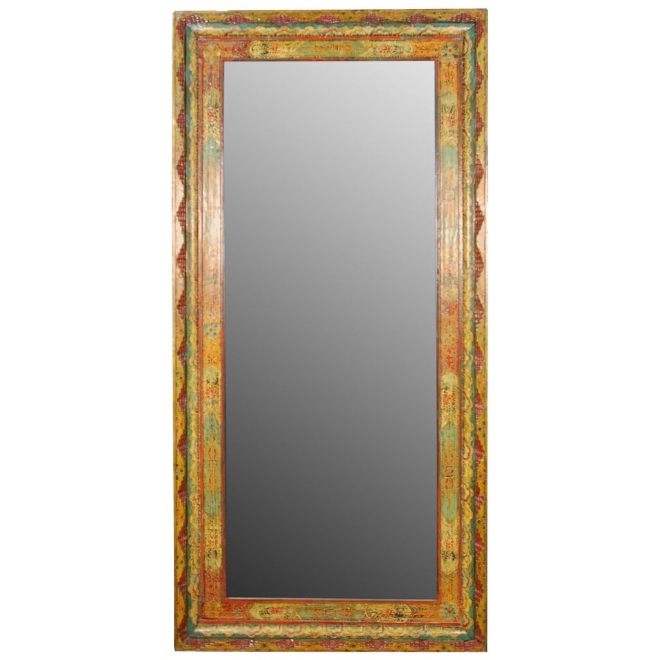 Monumental Painted Chinese Mirror