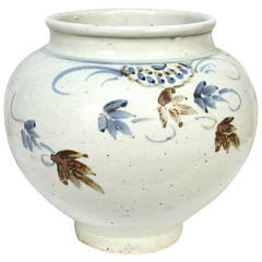 Korean Style Cobalt and Iron Painted Jar 9
