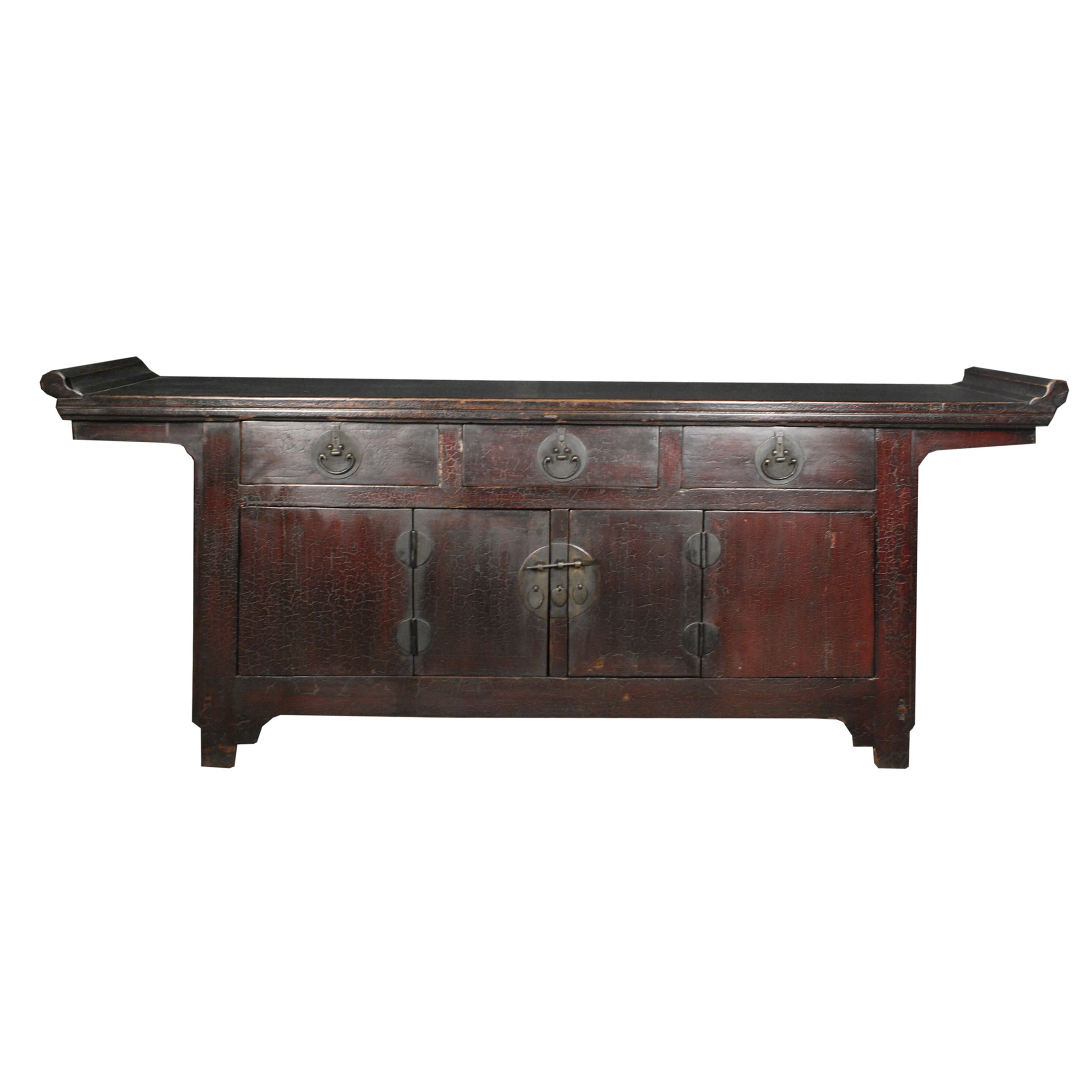 19th Century Chinese Three Drawer Two Door Coffer