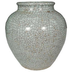 Chinese Celadon Crackle Glazed Jar