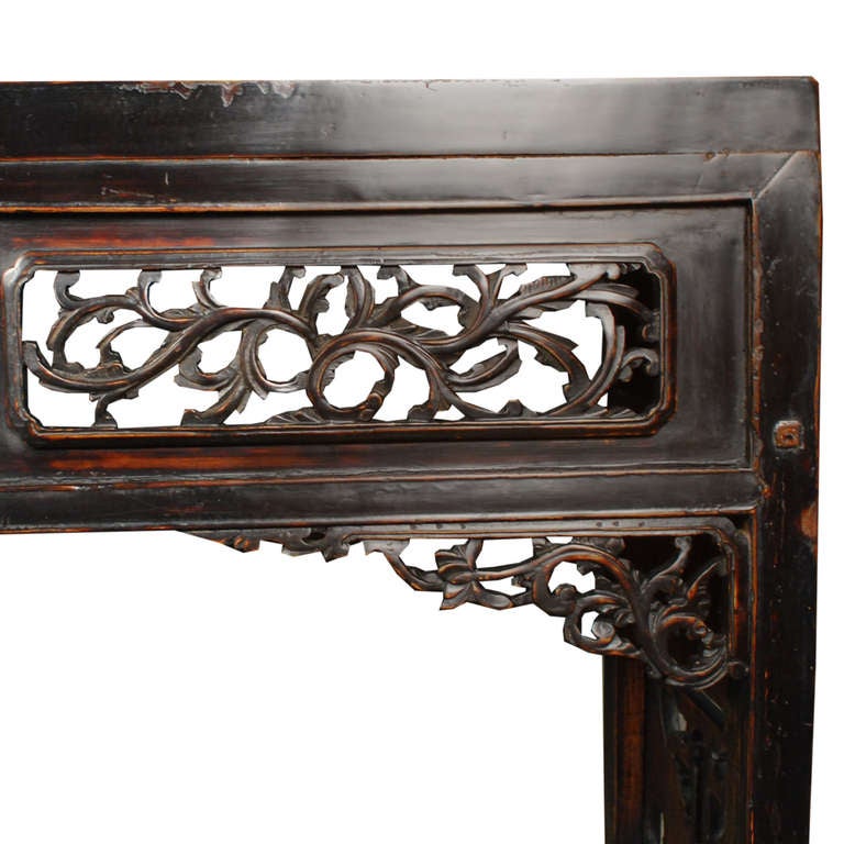 Elm 19th Century Chinese Black Lacquer Altar Table