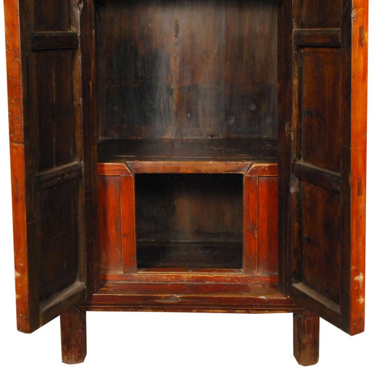 19th Century Chinese Two Door Red Lacquered Cabinet 2