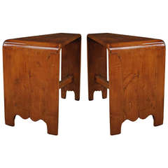 Vintage Pair of Chinese Asymmetrical Low Tables