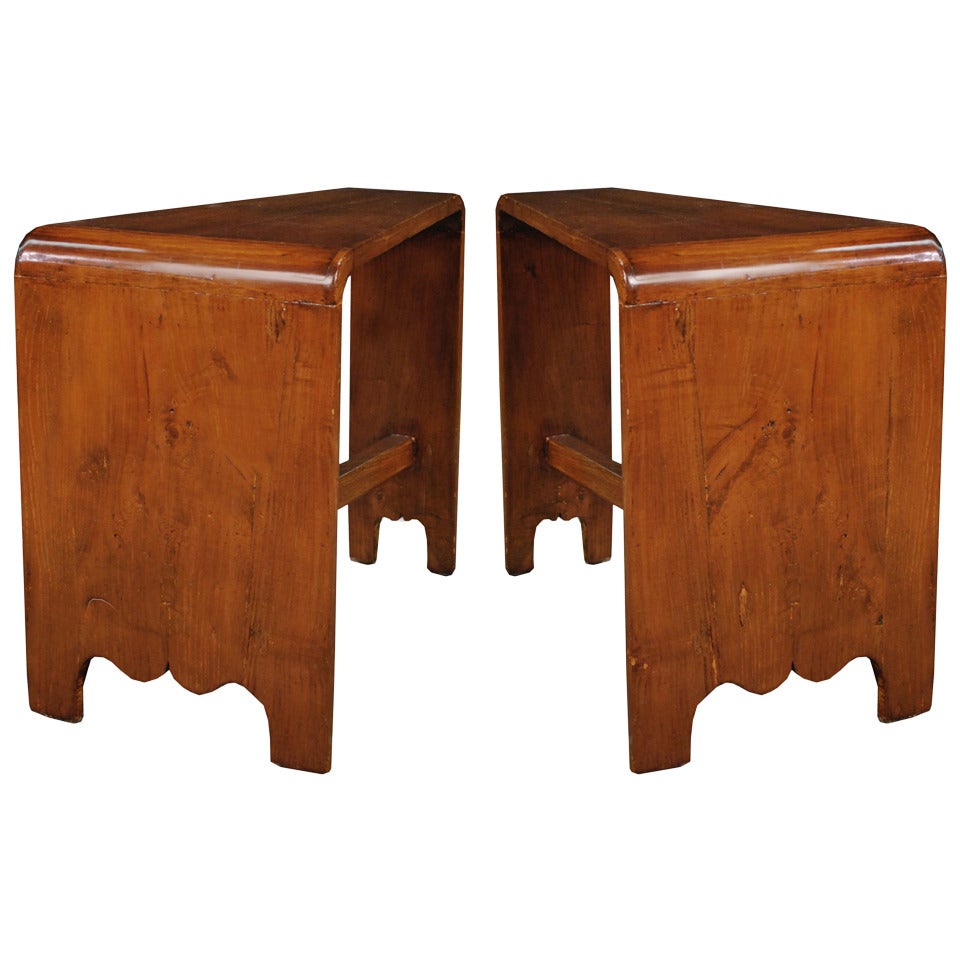 Pair of Chinese Asymmetrical Low Tables