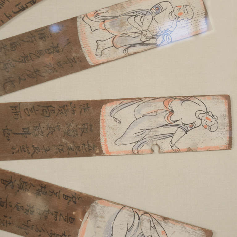 20th Century Set of Framed Monk's Meditation Cards