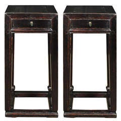 Pair of Early 20th Century Chinese Tables with Drawers