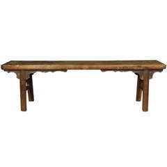Antique 19th Century Chinese Three-Person Bench