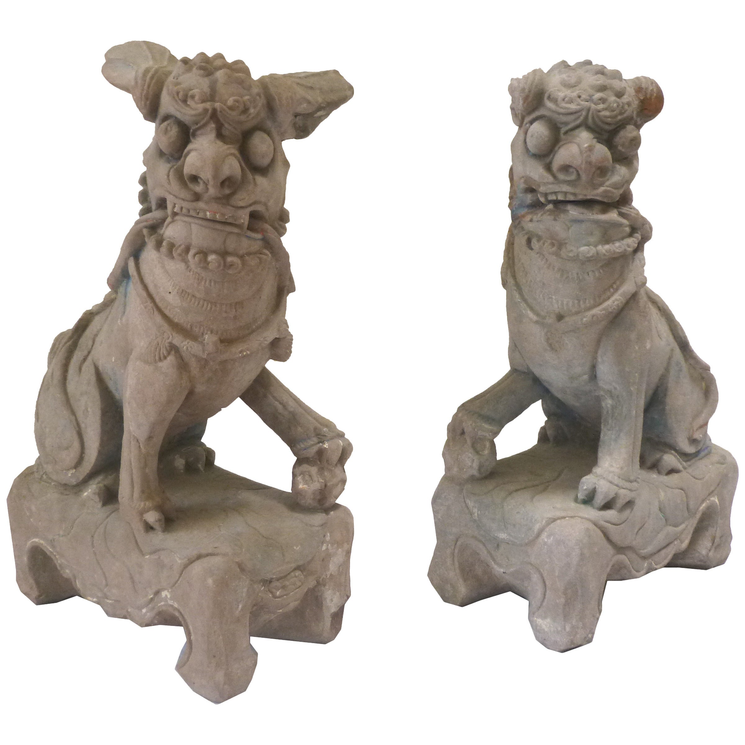 17th Century Chinese Late Ming Dynasty Stone Lions