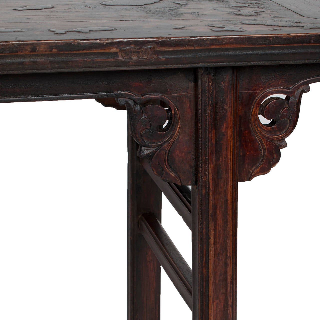 Qing 19th Century Chinese Painting Table with Ming Legs