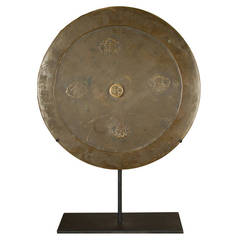 Early 20th Century Chinese Bronze Mirror on Stand